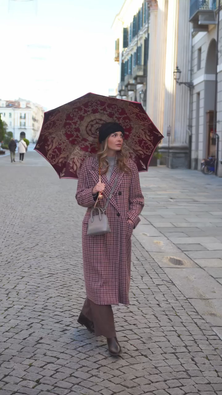 Regal Crown Design with Red Stone Handle Umbrella