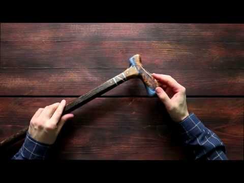 Handcrafted Wood & Resin Walking Cane – Designer Natural Wood Cane