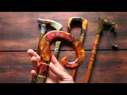Elegant Epoxy Resin Walking Stick – Durable Cane for Men and Women